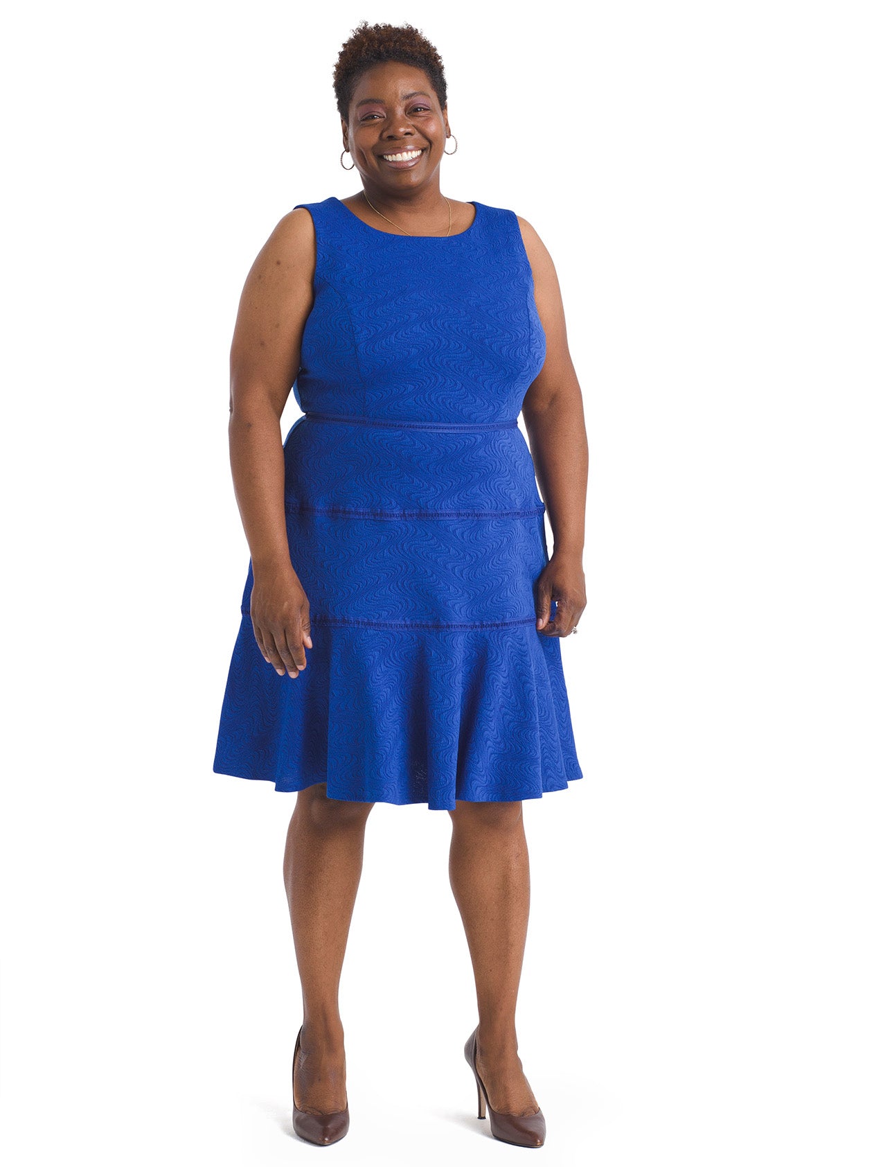 Royal Blue Fit And Flare Dress | Gabby ...